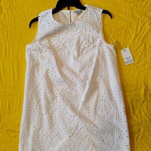 Ophelia Roe Sleeveless White Dress Size M New With Tags